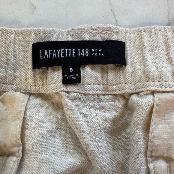 Lafayette 148 Cream Linen Skirt Midi with Front Slit / 8 - Picture 7 of 11